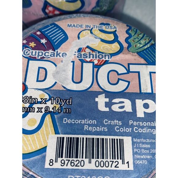 Lot of 3 Duct Tape Cupcake Fashion 1.88" x 10 Yds Crafts Repairs Decorate NOS - Picture 7 of 7